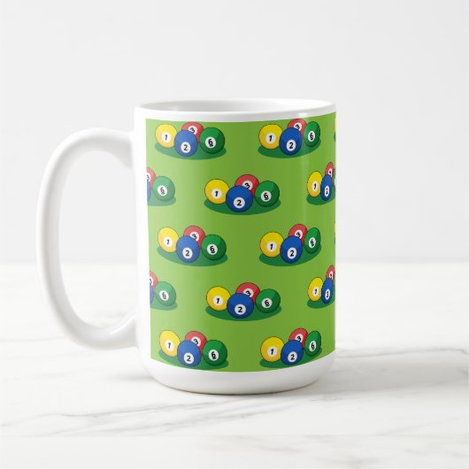 Billiard Pool Snooker Balls Muster Kaffeetasse (Links)