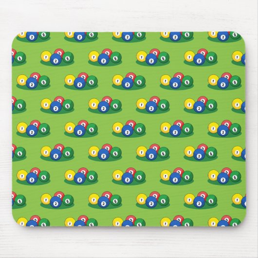 Billiard Pool Snooker Balls Muster Mousepad (Vorne)