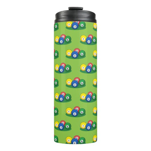 Billiard Pool Snooker Balls Muster Thermosbecher (Vorderseite)