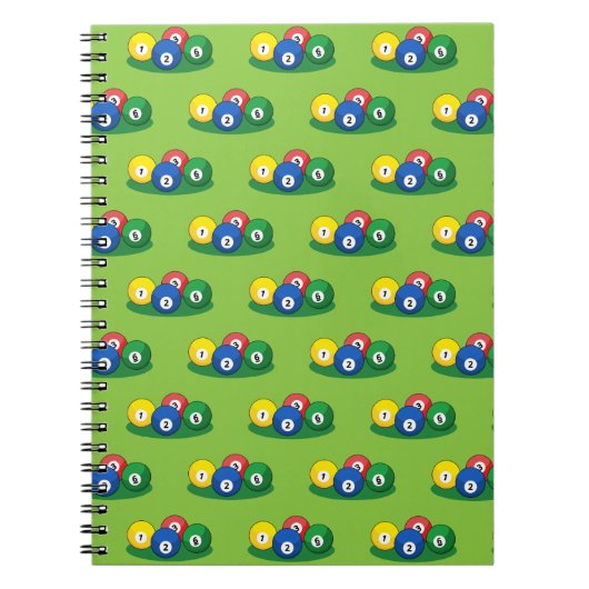 Billiard Pool Snooker Balls Notizblock (Vorderseite)