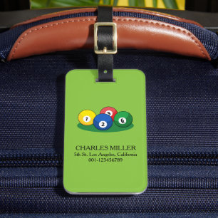 Billiard Pool Snooker Balls personalisieren Gepäckanhänger