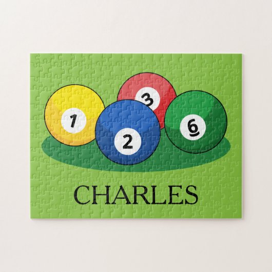 Billiard Pool Snooker Balls personalisieren Puzzle (Horizontal)