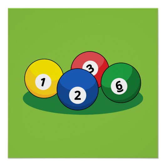 Billiard Pool Snooker Balls Poster (Vorderseite)