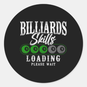Billiard Pool Spieler Ball 8 Ball Vintage Billard Runder Aufkleber