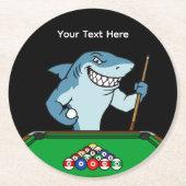 Billiard Poolhai-Gastgetränkuntersetzer Runder Pappuntersetzer (Vorderseite)