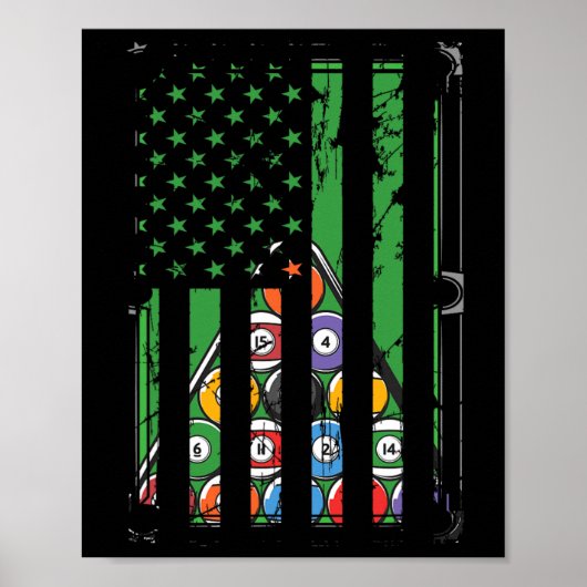 Billiard Rack US American Flag Billiards Player S Poster (Vorne)