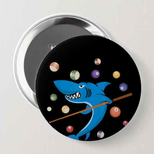 Billiard Shark 8 Ball Player Pool Table Cue Stick Button (Vorne & Hinten)