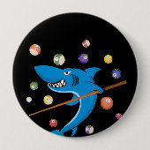 Billiard Shark 8 Ball Player Pool Table Cue Stick Button (Vorderseite)