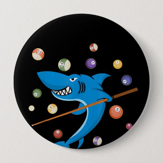 Billiard Shark 8 Ball Player Pool Table Cue Stick Button (Vorderseite)