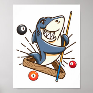 Billiard Shark Hustler Pool Shirts Girls Snooker G Poster