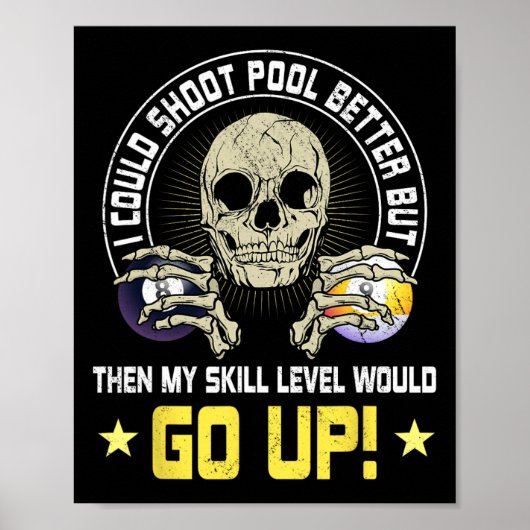 Billiard Skull Pool Snooker Billiard Ball Table N Poster (Vorne)