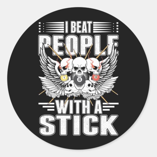 Billiard Snooker Cue Sports Pool Player Runder Aufkleber (Vorderseite)