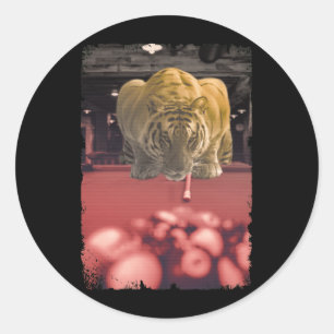 Billiard Snooker Cue Sports Tiger Pool Player Runder Aufkleber