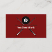 Billiard Snooker Hall Theme Business Cards Visitenkarte (Vorderseite)