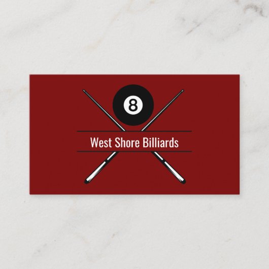 Billiard Snooker Hall Theme Business Cards Visitenkarte (Vorderseite)