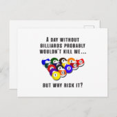Billiard Snooker Pool Billiards Funny Gift Idee Postkarte (Vorne/Hinten)