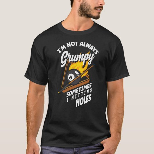 Billiard Snooker Pool Player Hitting Holes T-Shirt (Vorderseite)