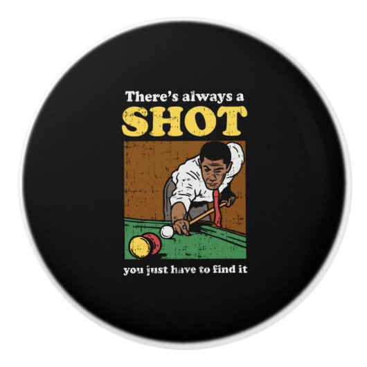 Billiard Snooker Retro Keramikknauf (Vorderseite)