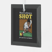 Billiard Snooker Retro Ornament Aus Glas (Vorderseite links)