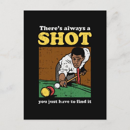 Billiard Snooker Retro Postkarte (Vorderseite)