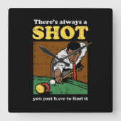 Billiard Snooker Retro Quadratische Wanduhr (Vorderseite)