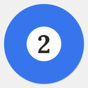 Billiard Solid Blue Ball 2 Runder Aufkleber