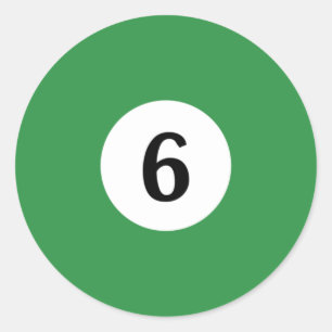 Billiard Solid Green Ball 6 Runder Aufkleber