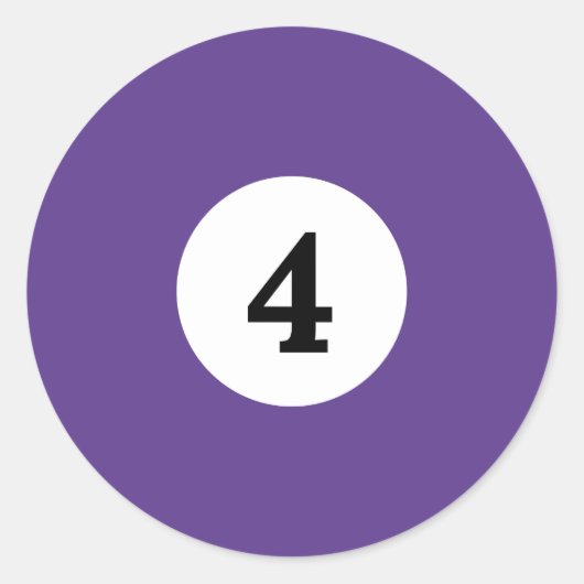 Billiard Solid Lila Ball 4 Runder Aufkleber (Vorderseite)