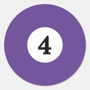 Billiard Solid Lila Ball 4 Runder Aufkleber