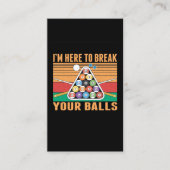 Billiard Spaß Sarcastic Cue Sports Snooker Pool Visitenkarte (Vorderseite)