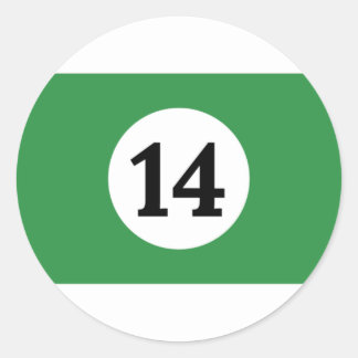 Billiard Streifen Grüner Ball 14 Runder Aufkleber