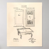 Billiard Table 1888 Patent Art - Old Peper Poster (Vorne)