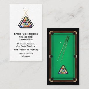 Billiard Thema Coole Visitenkarten Visitenkarte