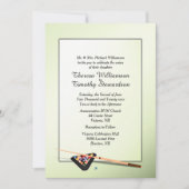 Billiard Thema Green Tint Hochzeit Einladung (Vorderseite)