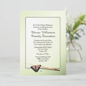 Billiard Thema Green Tint Hochzeit Einladung (Stehend Vorderseite)