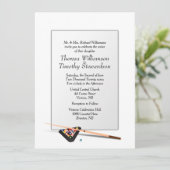 Billiard Thema Hochzeit Einladung White Wedding (Stehend Vorderseite)