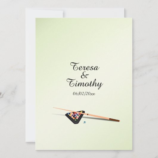 Billiard Theme Wedding Einladung (Rückseite)