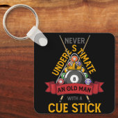 Billiard unterschätzt nie einen alten Mann mit ein Schlüsselanhänger (Vorderseite)