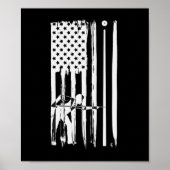 Billiard USA Flag Cue Sports Billiard Pool Poster (Vorne)