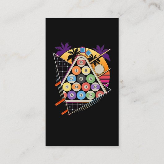 Billiard Vaporwave 80er 90er Snooker Pool Player Visitenkarte (Vorderseite)