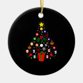 Billiard Weihnachtsbaum Keramik Ornament (Vorne)