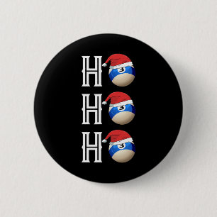 Billiard Weihnachtsfeier Weihnachtsmannmütze Pool  Button