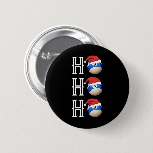 Billiard Weihnachtsfeier Weihnachtsmannmütze Pool  Button (Vorne & Hinten)