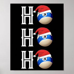 Billiard Weihnachtsfeier Weihnachtsmannmütze Pool Poster