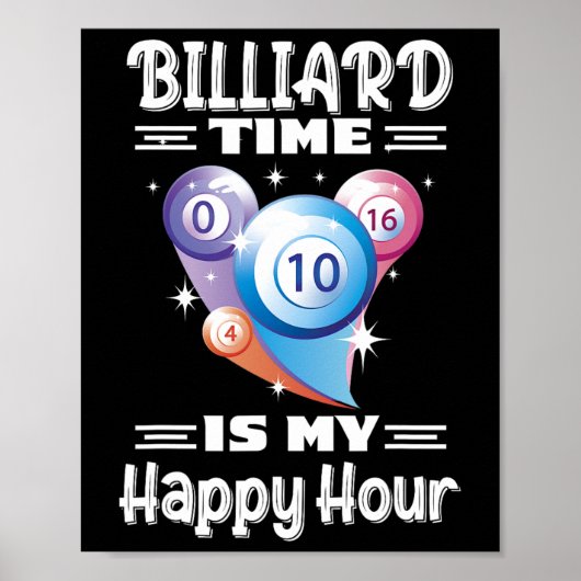 Billiard Zeit glückliche Stunde mit Billiard Poster (Vorne)