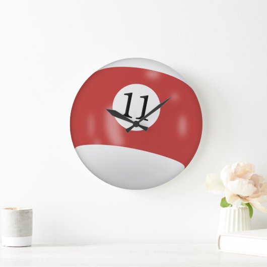 Billiardball-Nummer 11 Große Wanduhr (Zuhause)