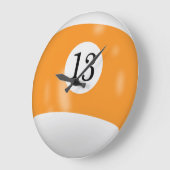 Billiardball-Nummer 13 Große Wanduhr (Winkel)