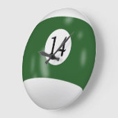 Billiardball-Nummer 14 Große Wanduhr (Winkel)