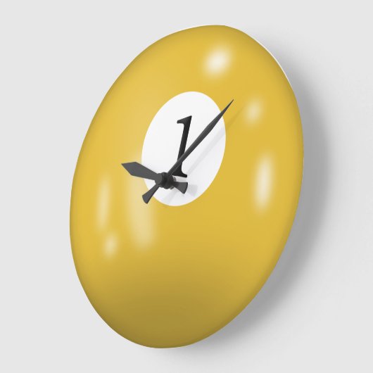Billiardball Nummer 1 Große Wanduhr (Winkel)
