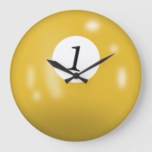 Billiardball Nummer 1 Große Wanduhr